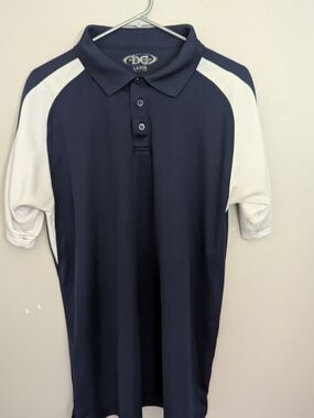 DC Men's Navy and White Athletic Polo